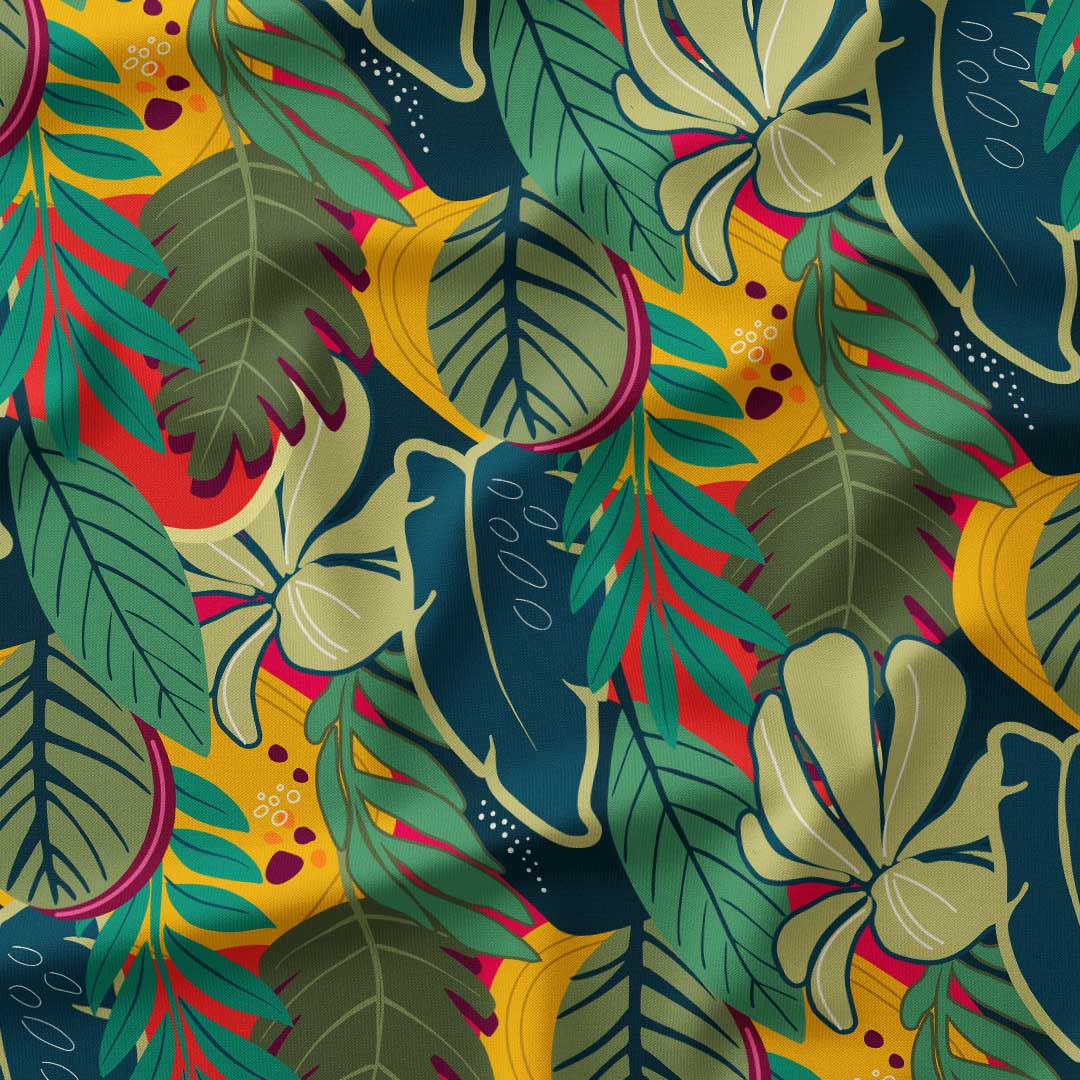 Tropical Collage Large Scale 2 Fabric