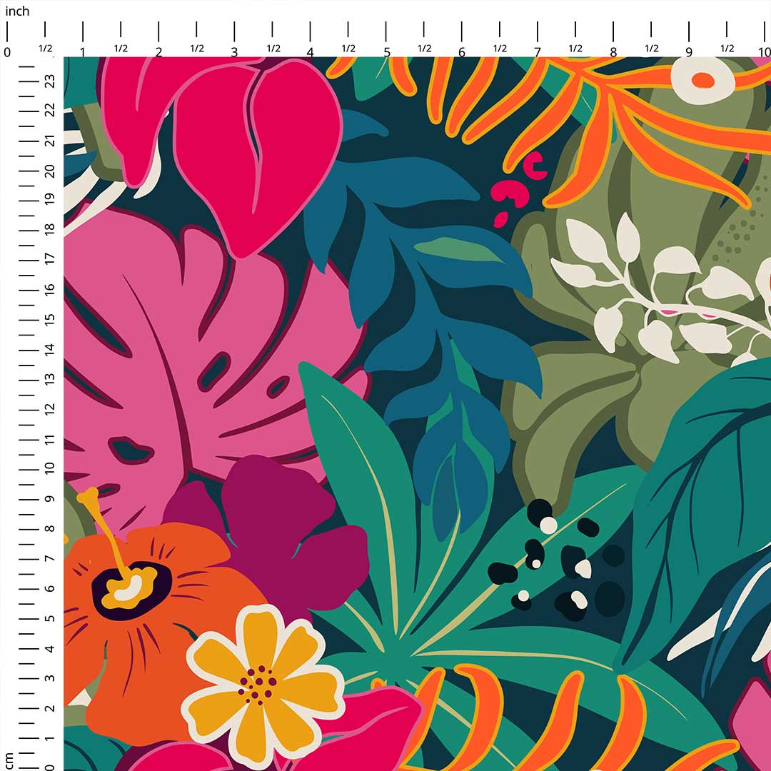 Tropical Collage Large Scale 4 Fabric
