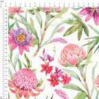 Tropical Flowers Cream Fabric