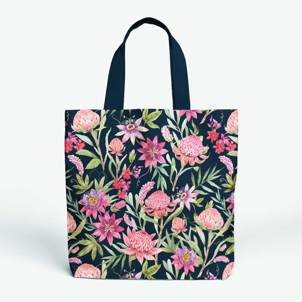 Tropical Flowers Navy Fabric