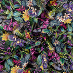 Tropical Garden Black Fabric