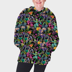 Tropical Garden Black Fabric