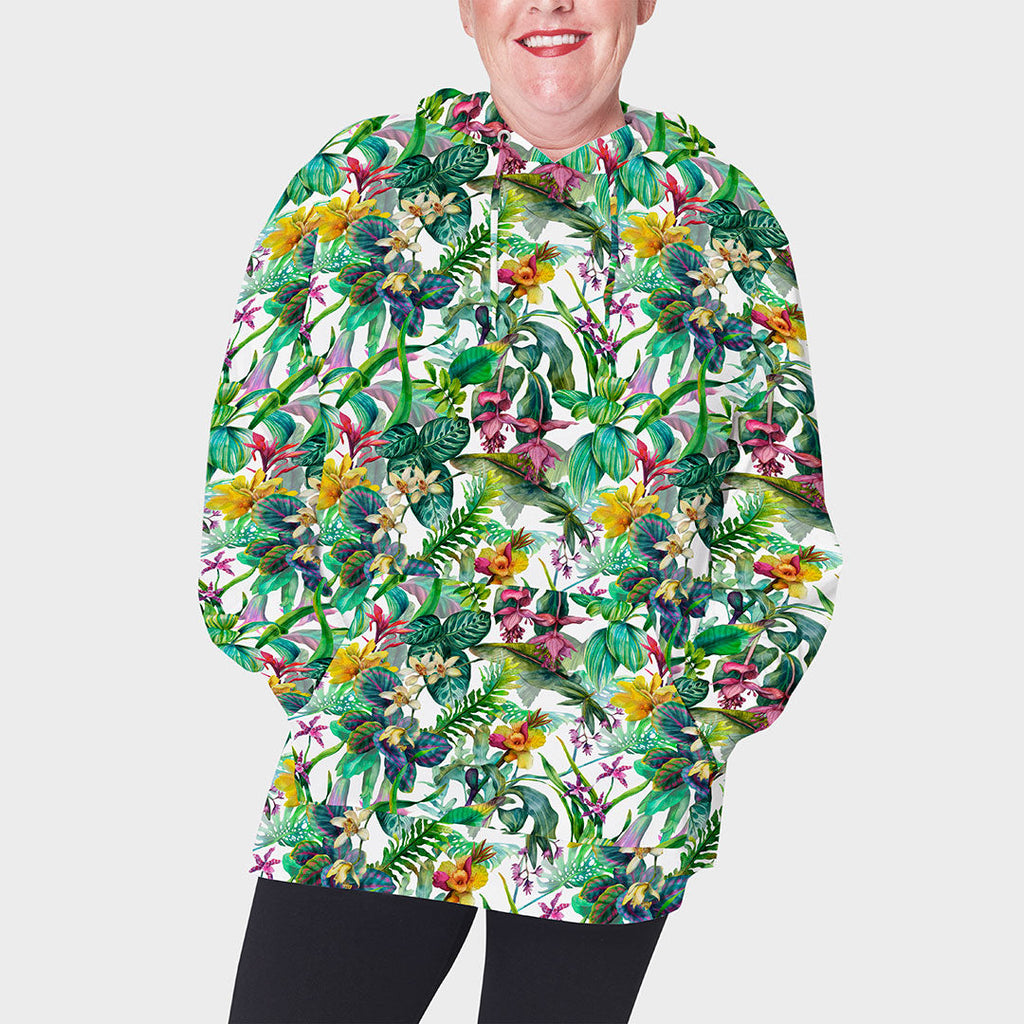 Tropical Garden White Fabric