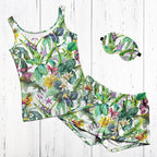 Tropical Garden White Fabric