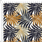 Tropical Leaves Beige Fabric