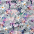 Tropical Leopards Grey Fabric