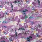 Tropical Leopards Purple Fabric