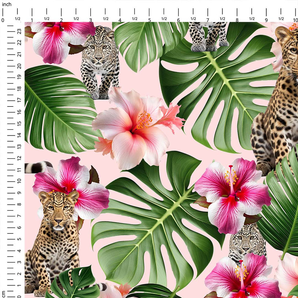 Tropical Wild Cats Fabric