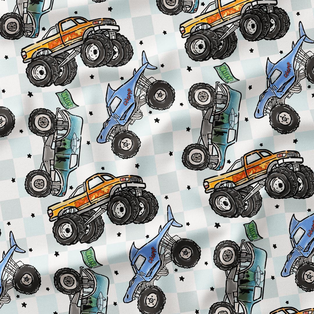 Truck Jam Fabric