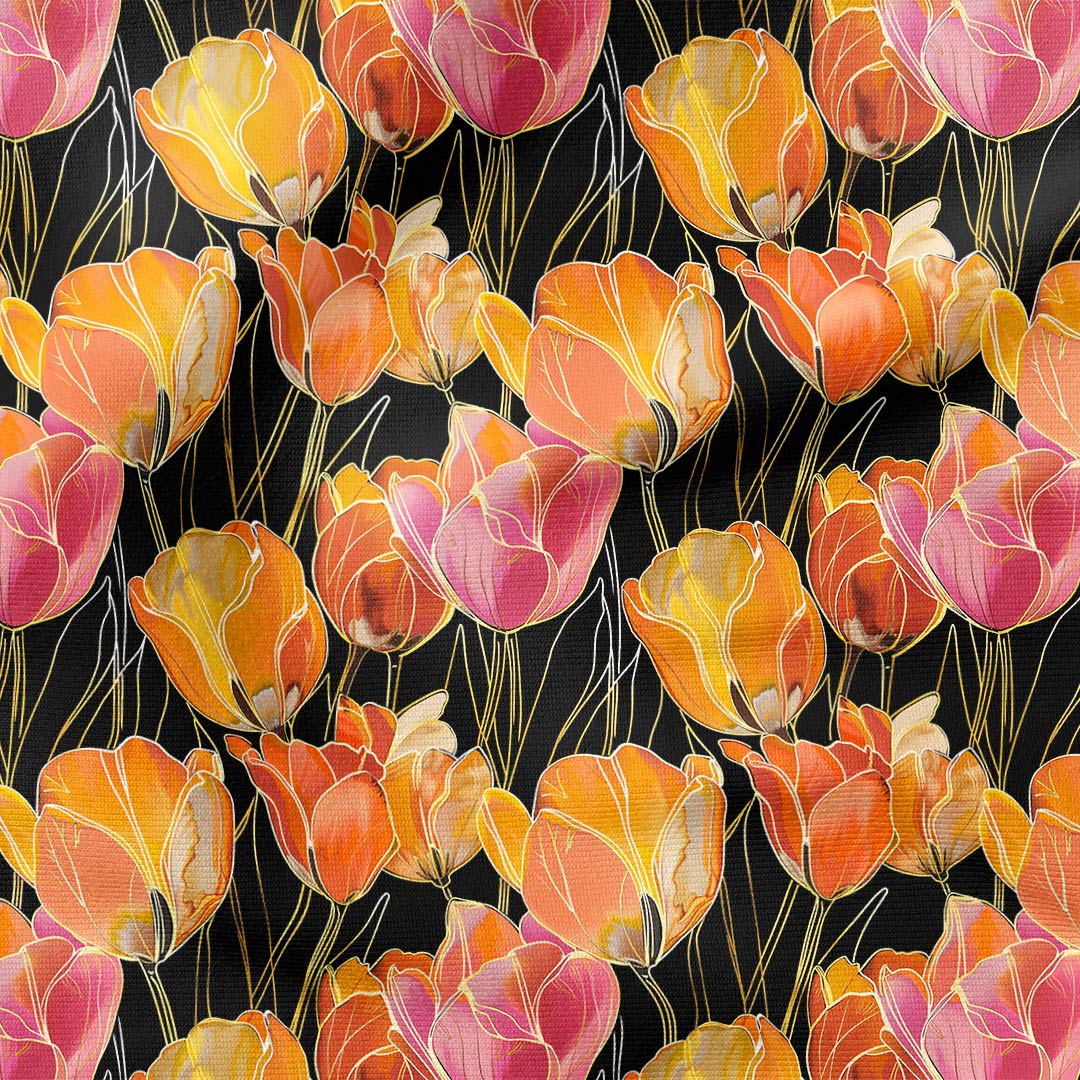 Stained Glass Tulips Fabric