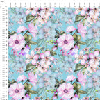 Turquoise Flowers Fabric
