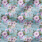 Turquoise Flowers Fabric