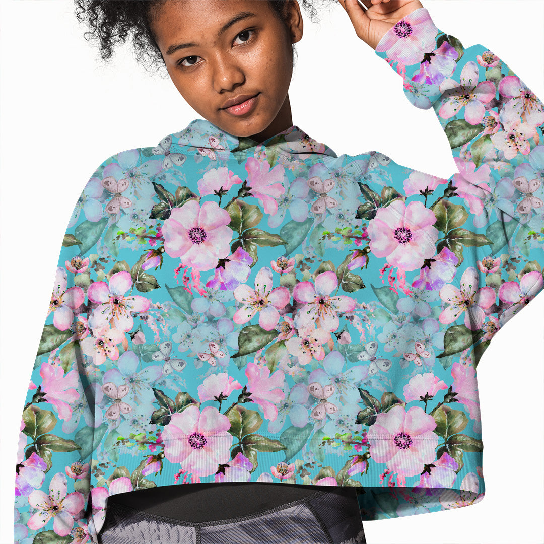 Turquoise Flowers Fabric