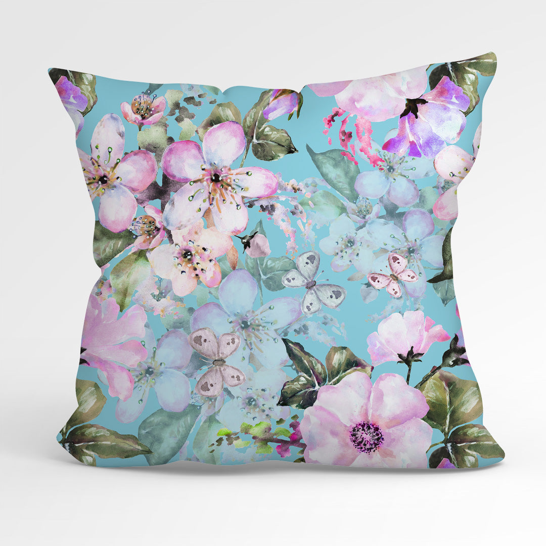 Turquoise Flowers Fabric