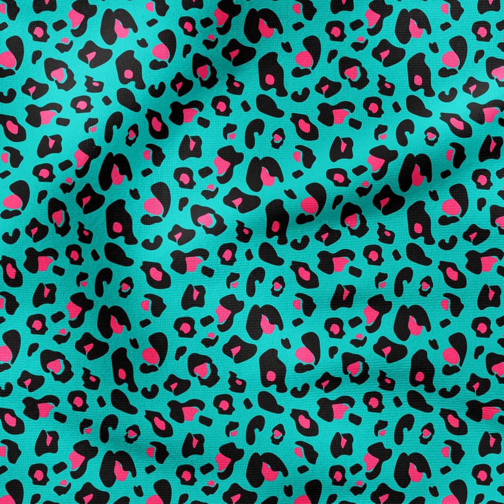 Turquoise Leopard Fabric