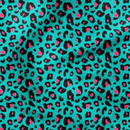 Turquoise Leopard Fabric