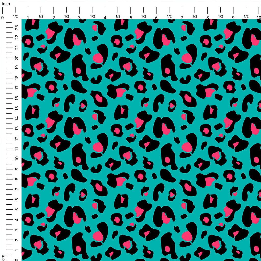 Turquoise Leopard Fabric