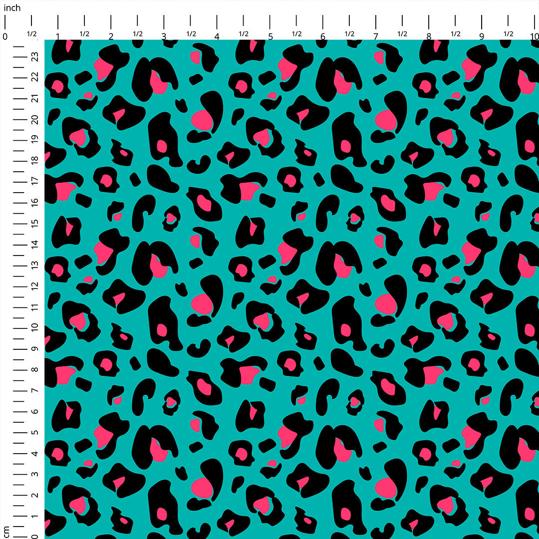 Turquoise Leopard Fabric