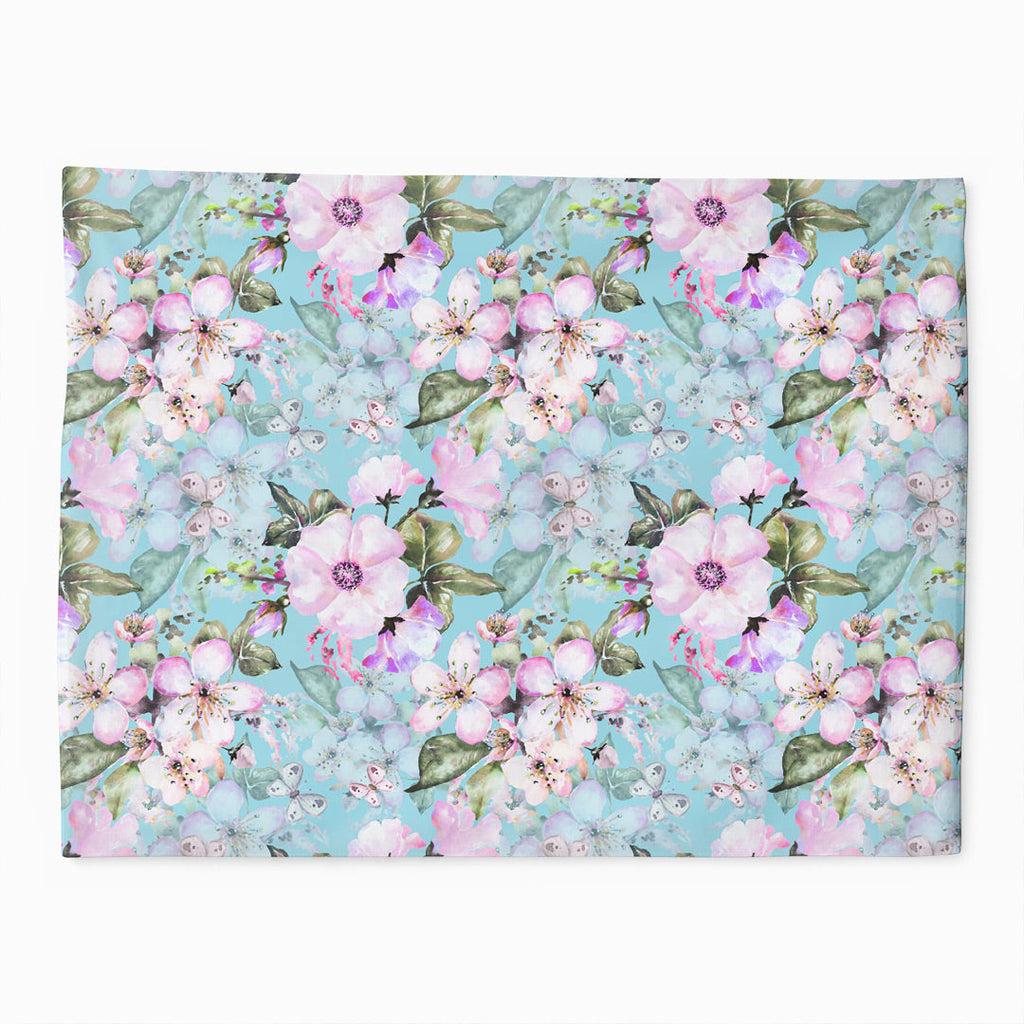 Turquoise Flowers Fabric