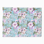 Turquoise Flowers Fabric