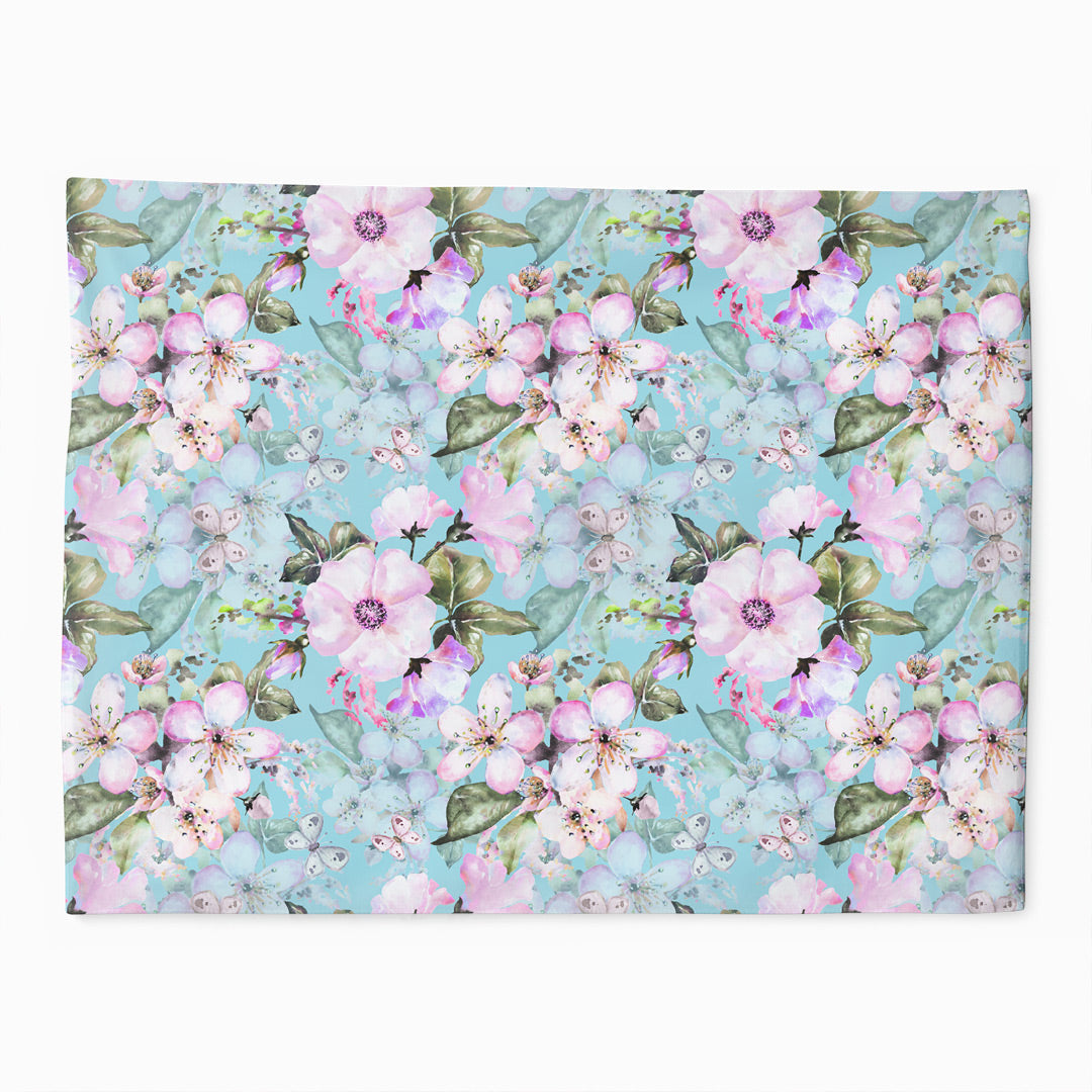 Turquoise Flowers Fabric