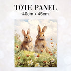 TOTE Two Bunnies Fabric Bag Panel TP-181