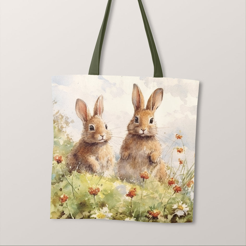 TOTE Two Bunnies Fabric Bag Panel TP-181