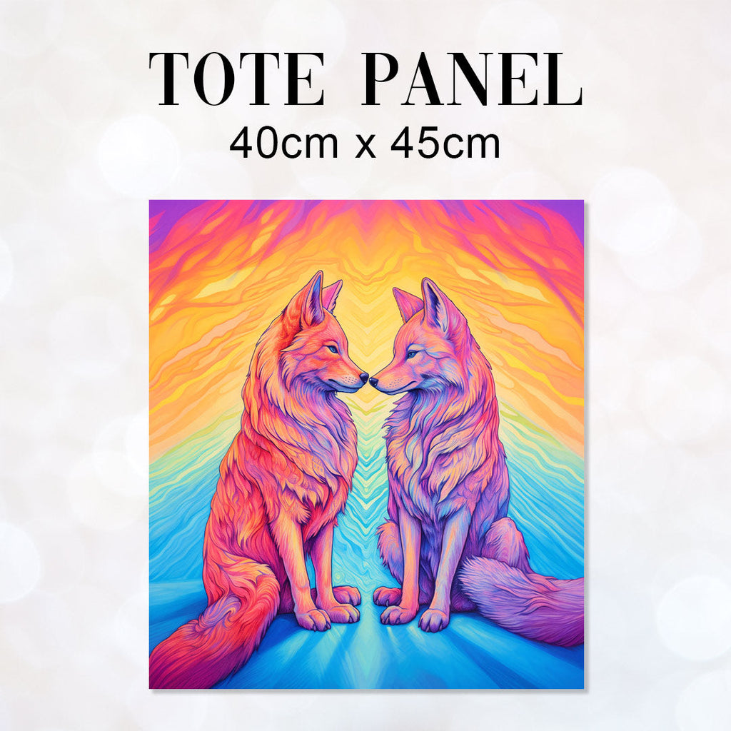 TOTE Two Wolves Fabric Bag Panel TP-186
