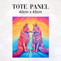 TOTE Two Wolves Fabric Bag Panel TP-186