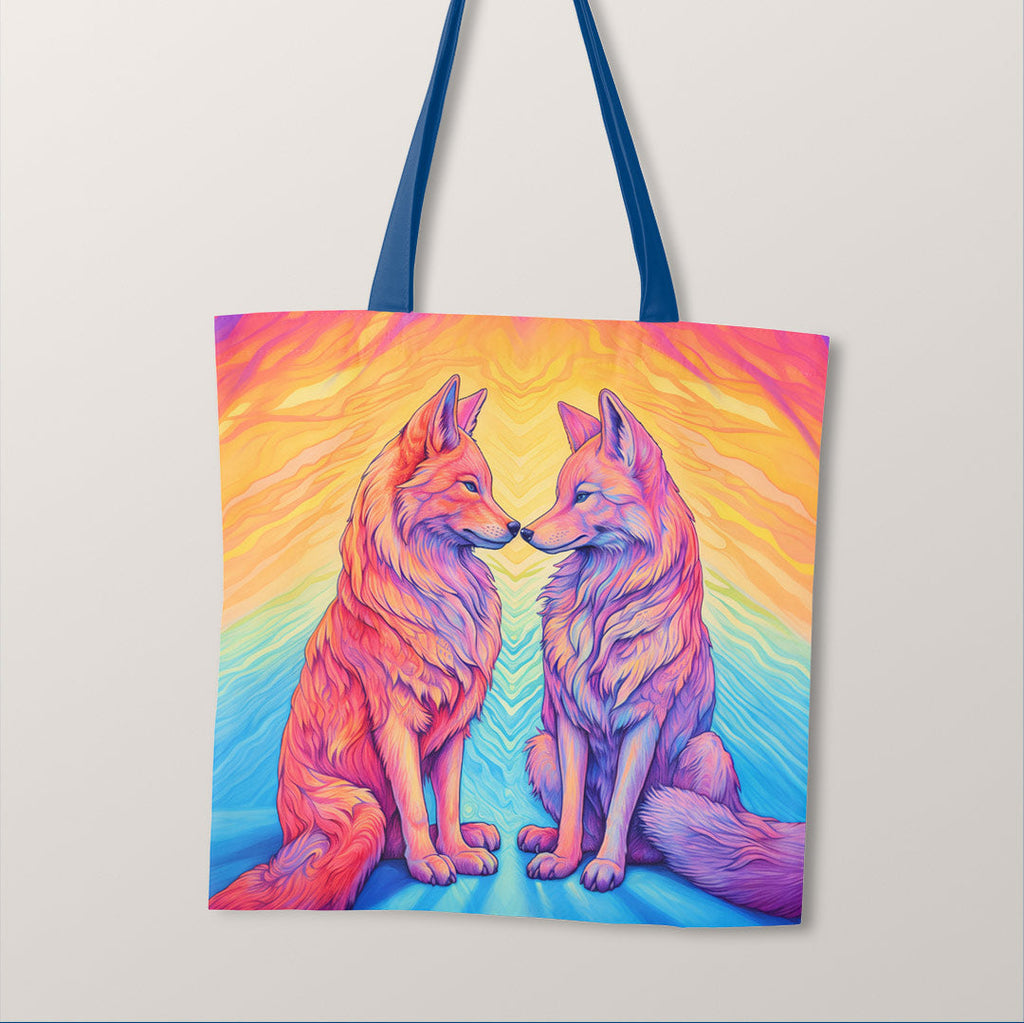 TOTE Two Wolves Fabric Bag Panel TP-186