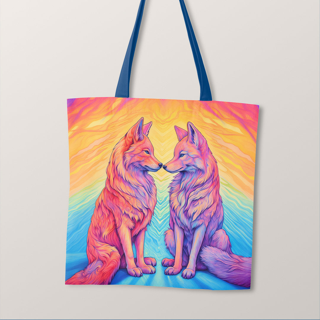TOTE Two Wolves Fabric Bag Panel TP-186
