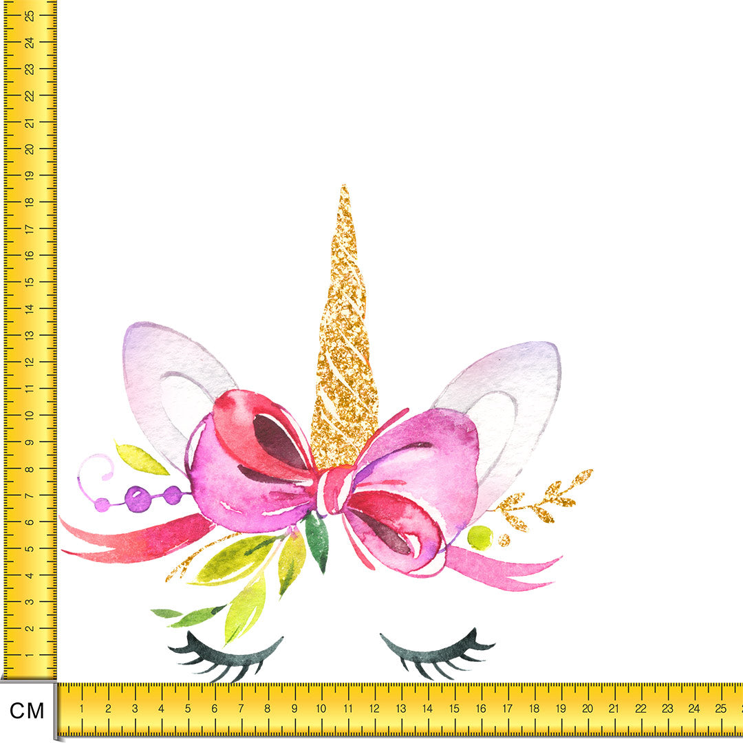 Unicorns Head Bow Iron on Fabric Heat Transfer DTF-155