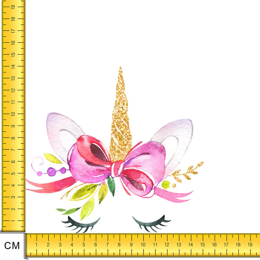 Unicorns Head Bow Iron on Fabric Heat Transfer DTF-155
