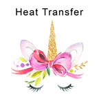 Unicorns Head Bow Iron on Fabric Heat Transfer DTF-155