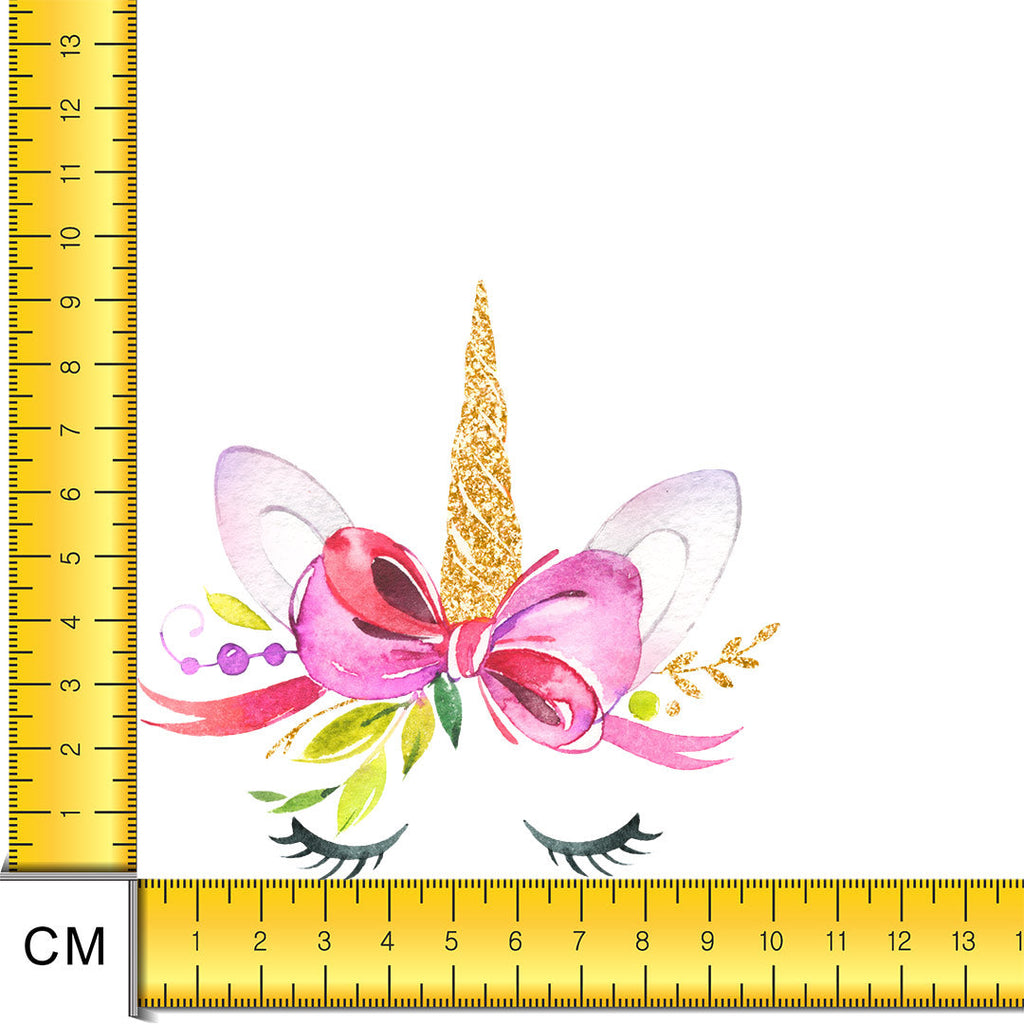 Unicorns Head Bow Iron on Fabric Heat Transfer DTF-155