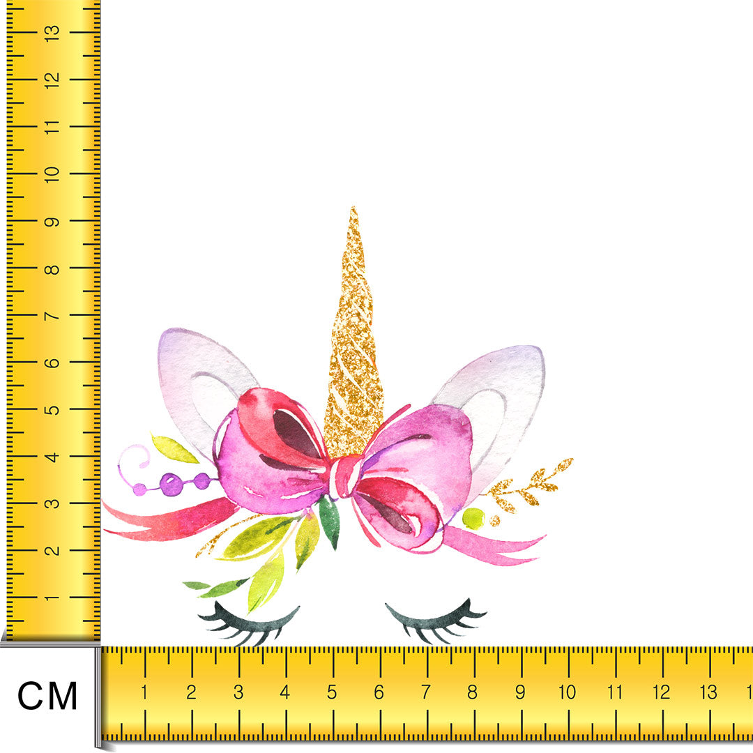 Unicorns Head Bow Iron on Fabric Heat Transfer DTF-155