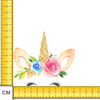 Unicorns Head Floral Iron on Fabric Heat Transfer DTF-156