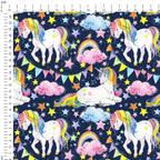 Unicorns Navy Fabric