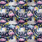 Unicorns Navy Fabric