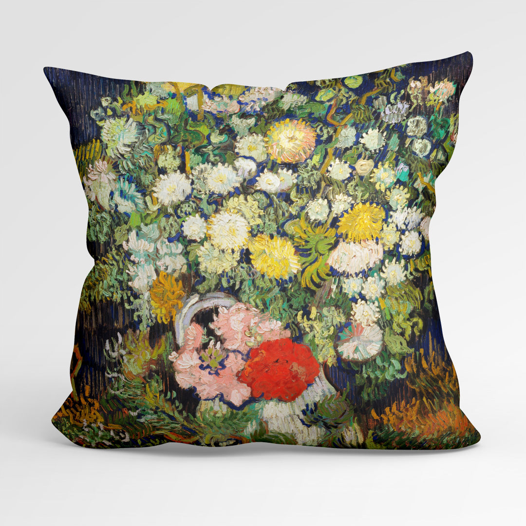 CUSHION Fabric Panel Van Gogh Bouquete Flowers in a Vase