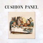 CUSHION Panel Vintage Alice In Wonderland Tea Party CP-203