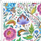 Vintage Floral White Fabric