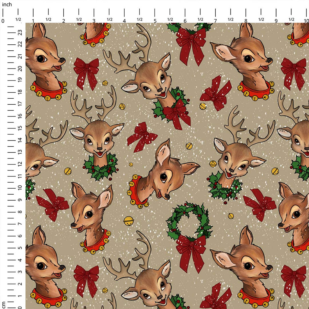 Vintage Reindeer Fabric