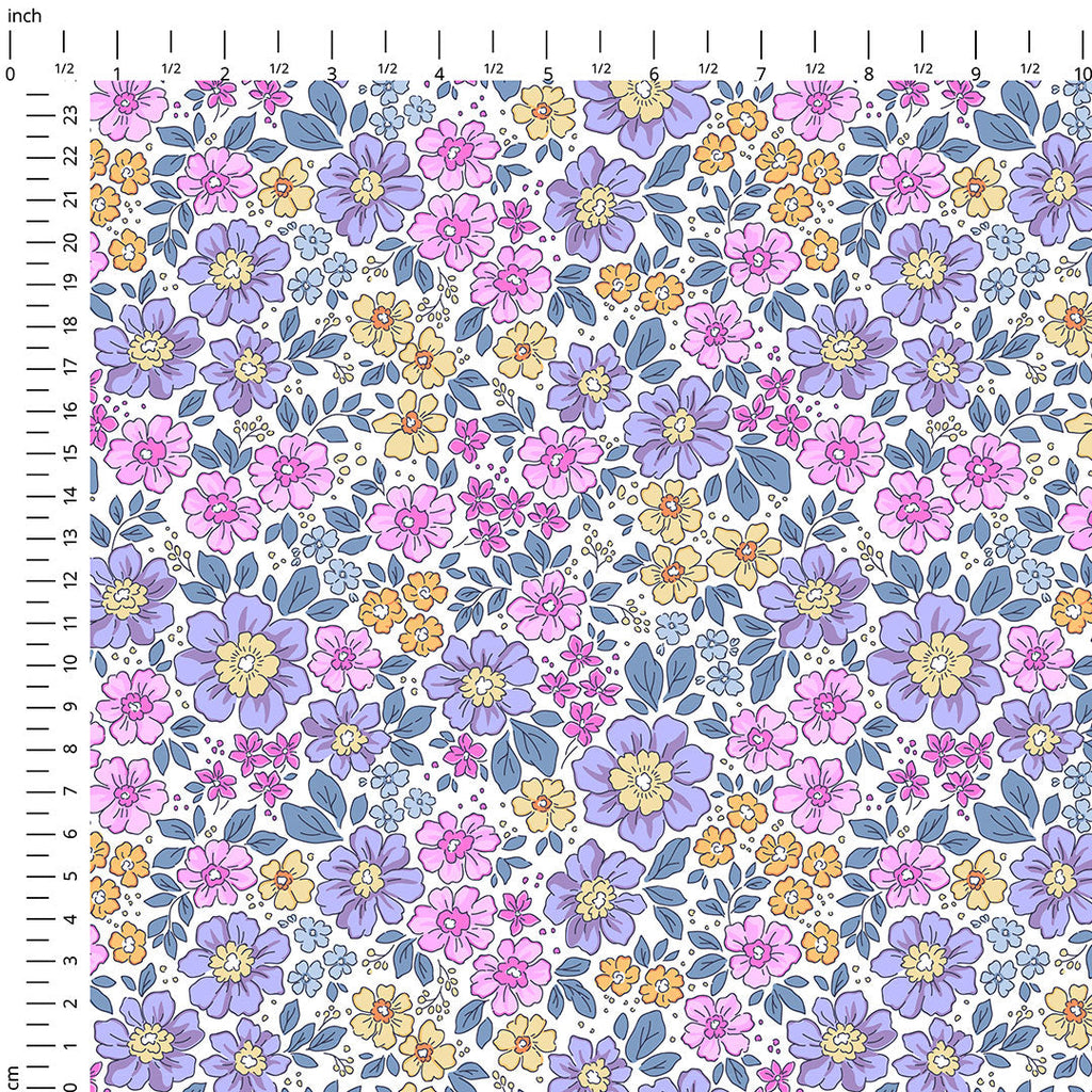 Violet Floral Fabric