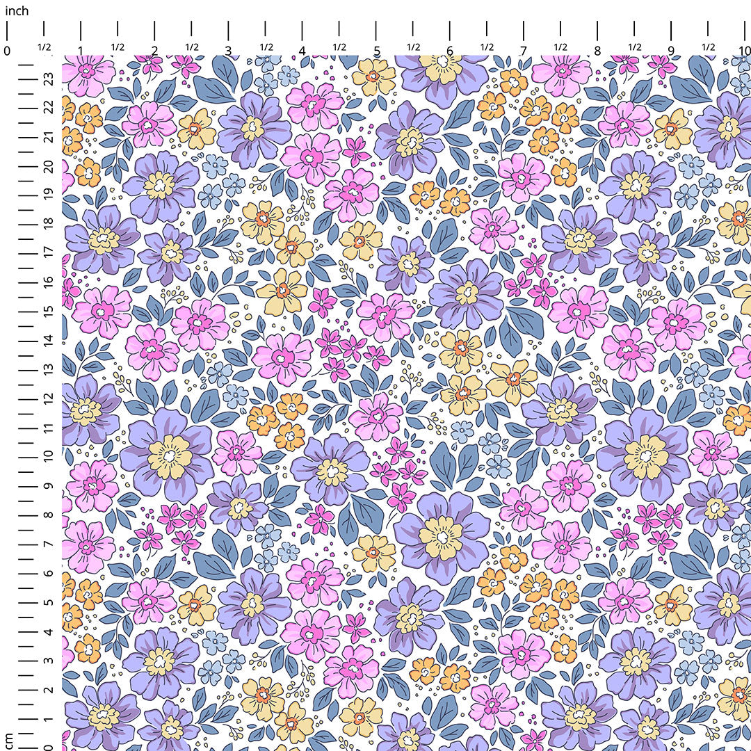 Violet Floral Fabric