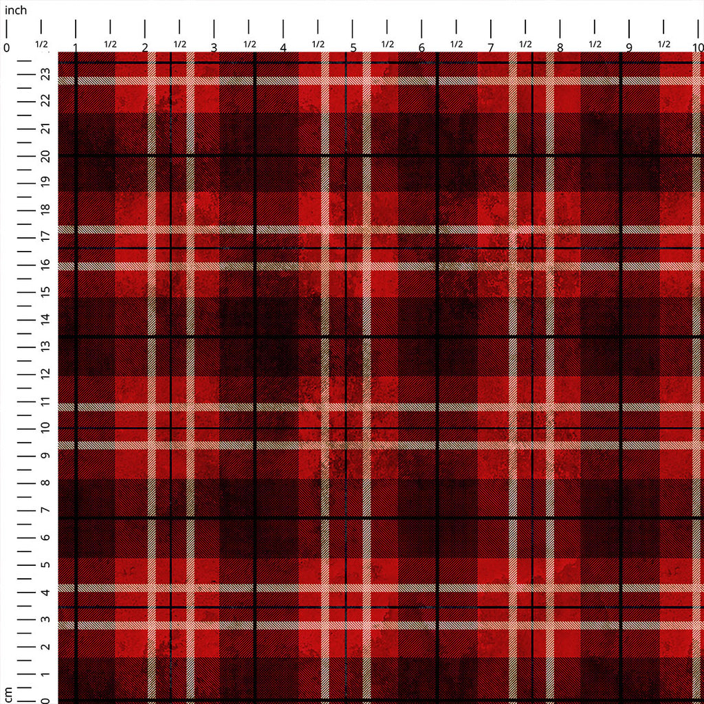 Washed Red Plaid Fabric 1465