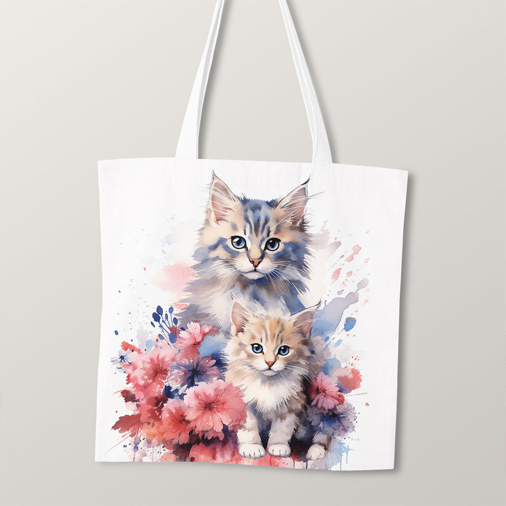TOTE Watercolour Cats Fabric Bag Panel