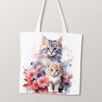 TOTE Watercolour Cats Fabric Bag Panel