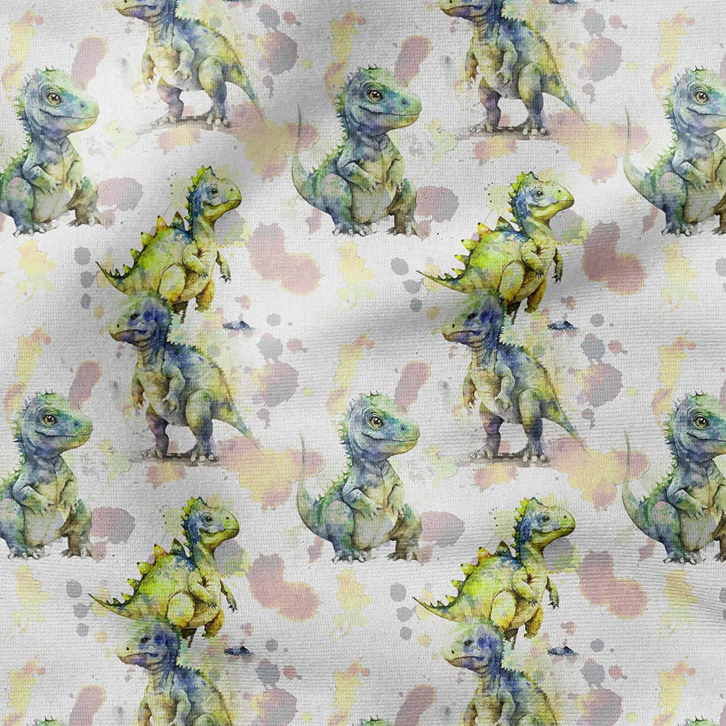 Watercolour Dino Splash Fabric