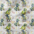 Watercolour Dino Splash Fabric
